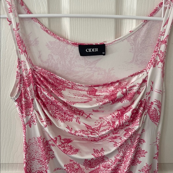 CIDER Toile De Jouy Ruched Mini Dress - Picture 8 of 13